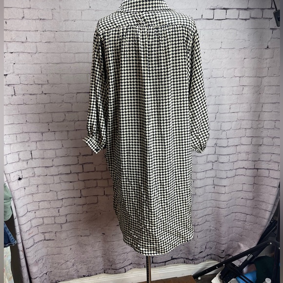 Sweet Lemon size small houndstooth check black and cream shirt dress - Picture 3 of 6